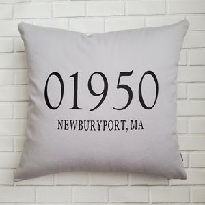 Throw pillow zip code custom made 18x18inches